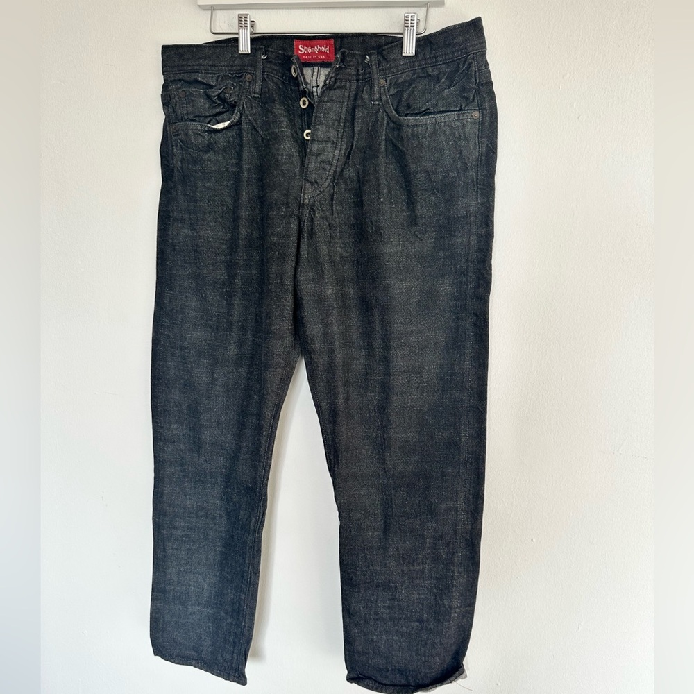 Stronghold Venice Selvedge Black/Charcoal Relaxed Fit Men's Jeans